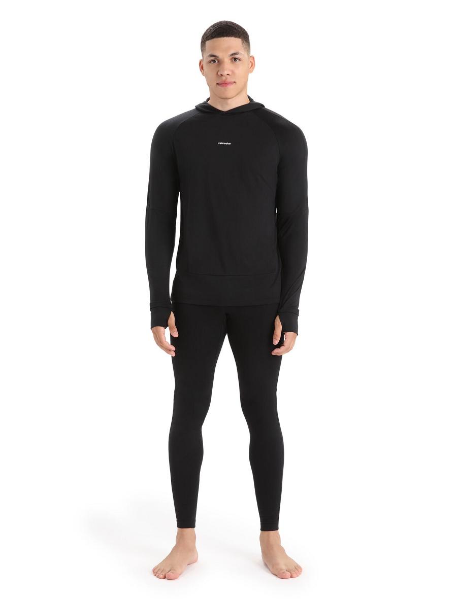 Icebreaker Cool-Lite™ Merino Hoodie Férfi Long Sleeve Fekete | HU 1228PJJQ